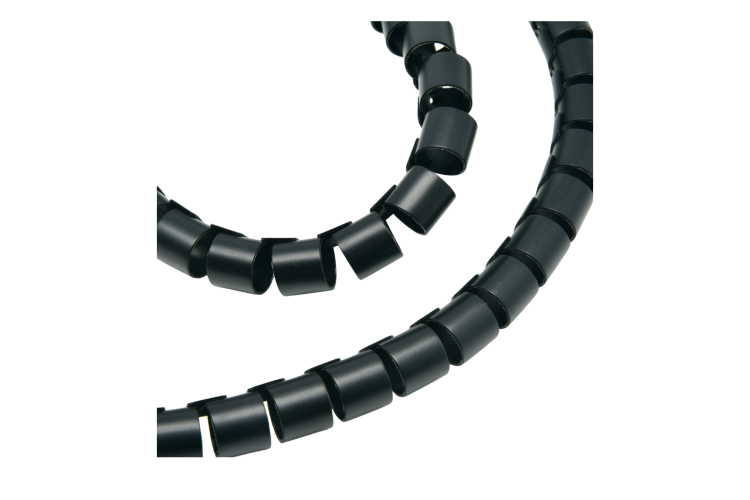 Spiral Cable Zip Wrap Black 15mm x 1.5m (0.6in x 4.92Ft)