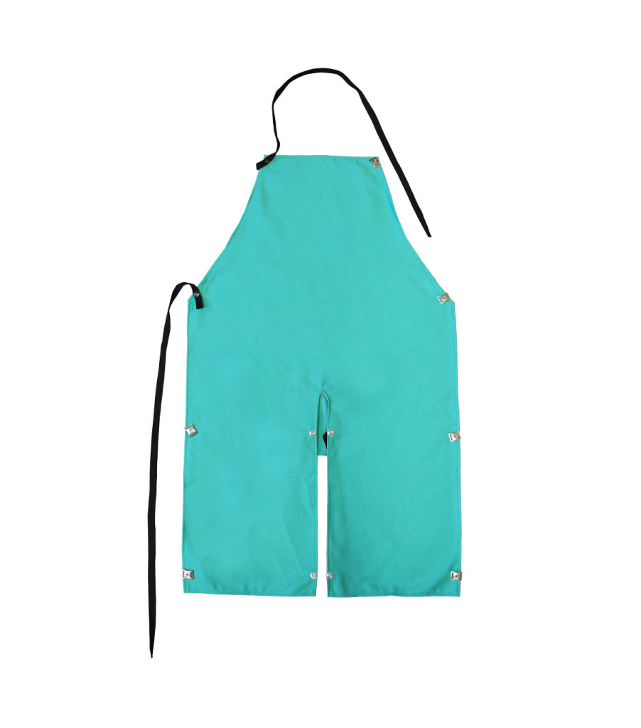 48" Split Leg Aprons: 29” x 48”, 9 oz. Green FR Cotton, , large image number 0