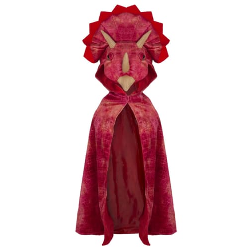 Great Pretenders Triceratops Hooded Cape, Red (size 4-5)