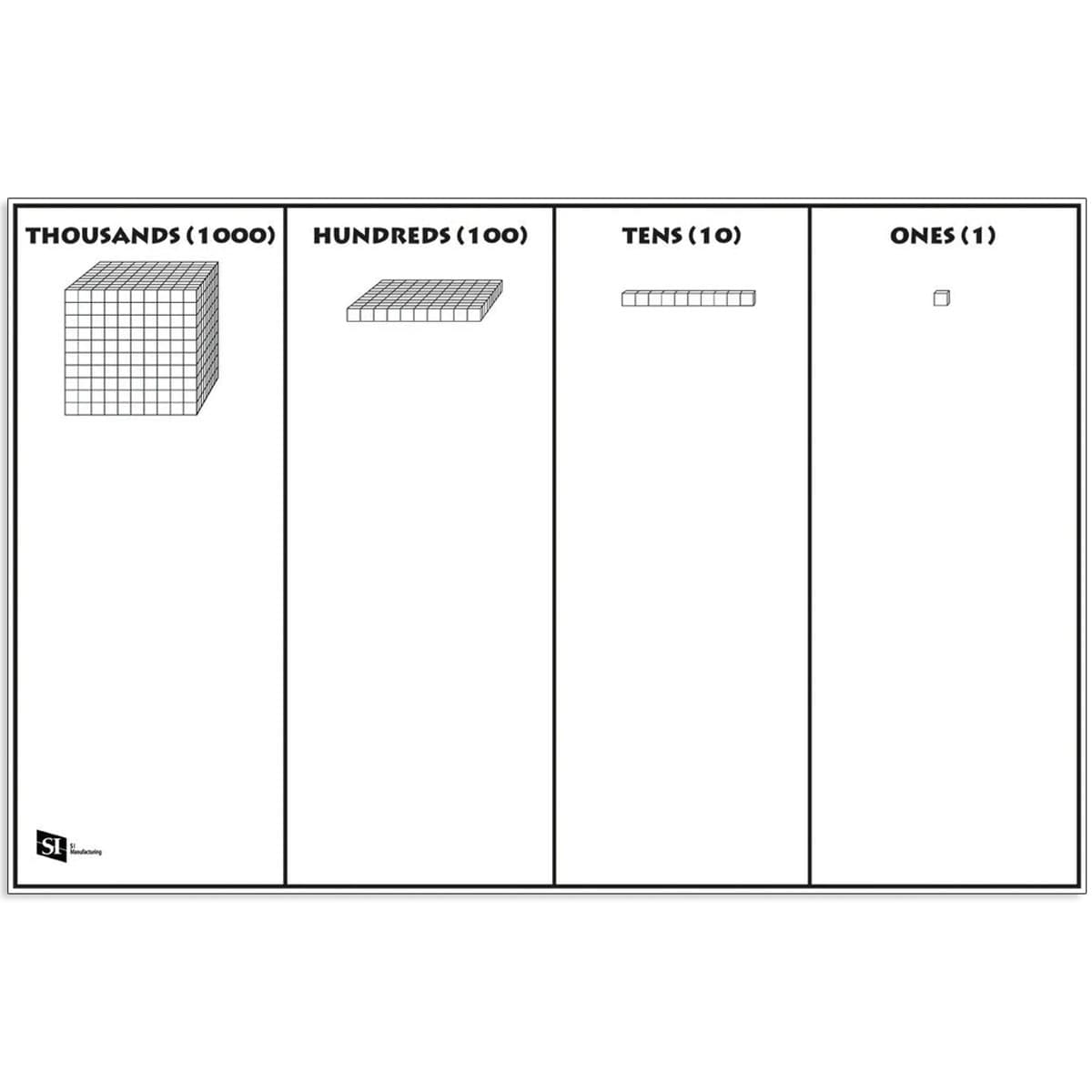 Base Ten Place Value Mats (pad of 25 sheets)