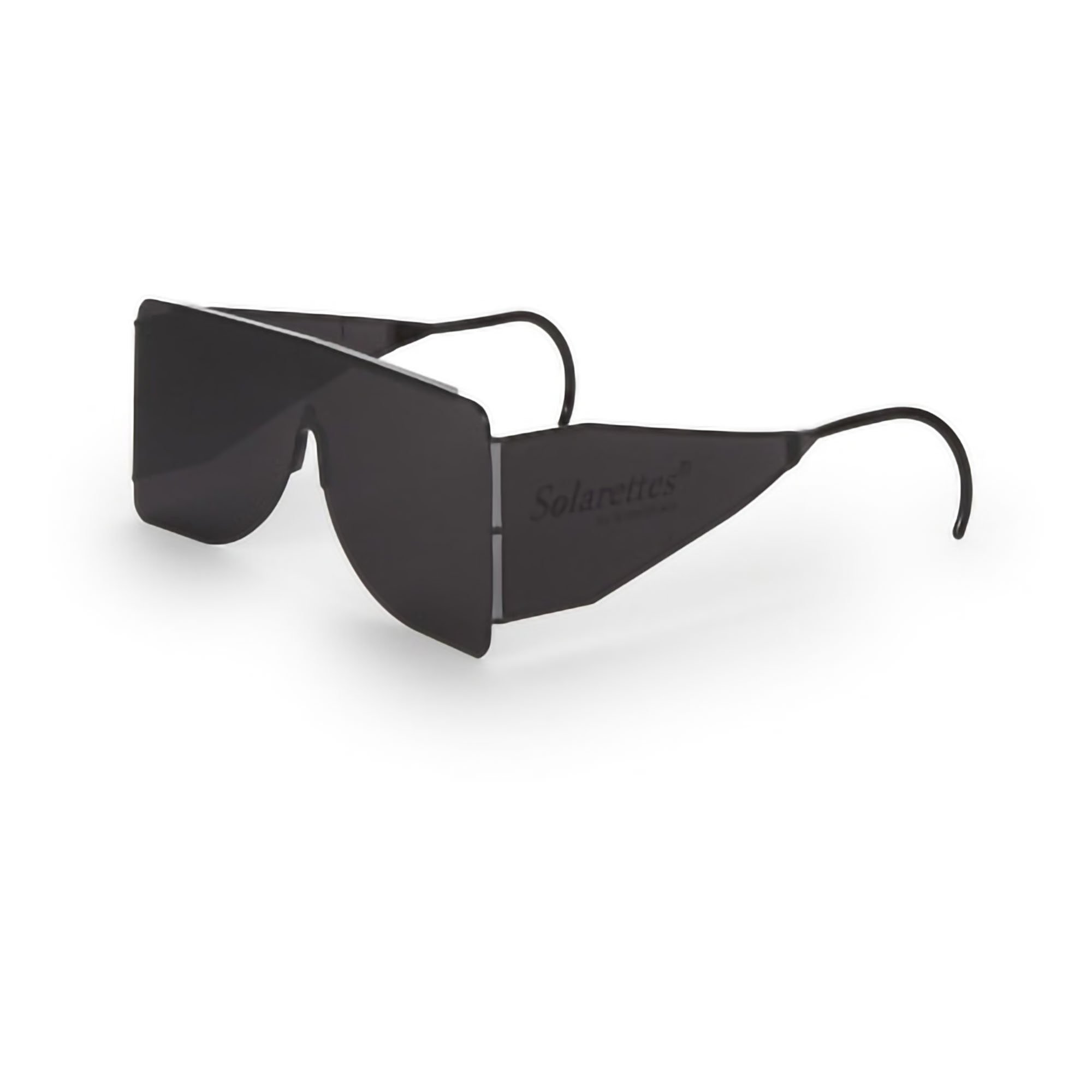 Post Mydriatic Glasses Solarettes Side Shield Uncoated Smoke Tint Plastic Lens Black Frame Over Ear One Size Fits Most MK 1259207