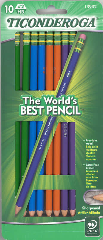 Dixon Ticonderoga Assorted Colors #2 Presharpened 10 count
