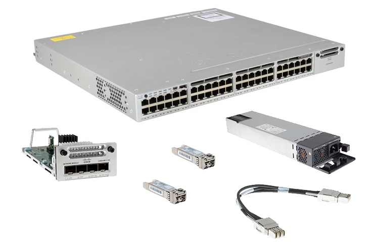 【CCNA、CCNP】2台スタッキングセットCisco L3スイッチ3850 WS-3850-48P-S-DP10G-R | Cisco Switch Bundle | PoE+ | Lifetime Warranty