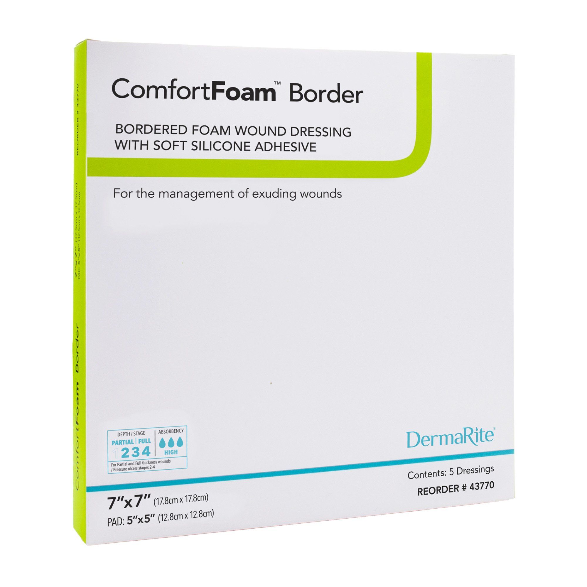 ComfortFoam Bordered Foam Wound Dressing w/ Soft Silicone Adhesive, 7 x 7 Inch MK 946496