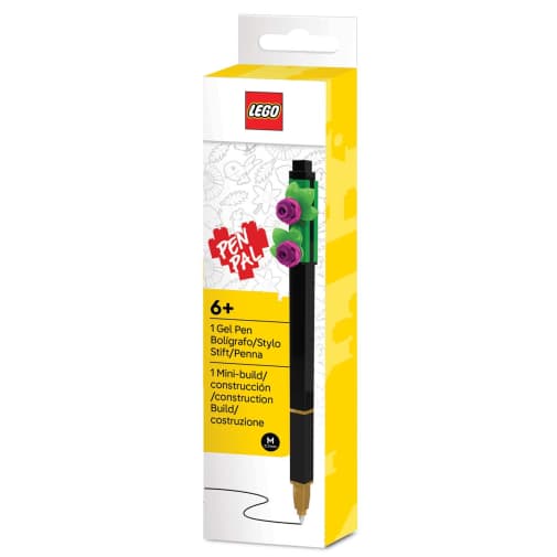 Pen Pal Gel Pen with Building Toy Botanical Bright Purple