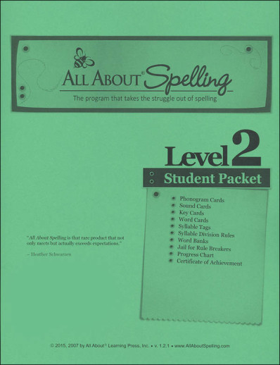 All About Spelling Level 2 Student Material Packet