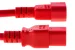 AC power cord, C14 to C19, 14 AWG, 4ft, Red