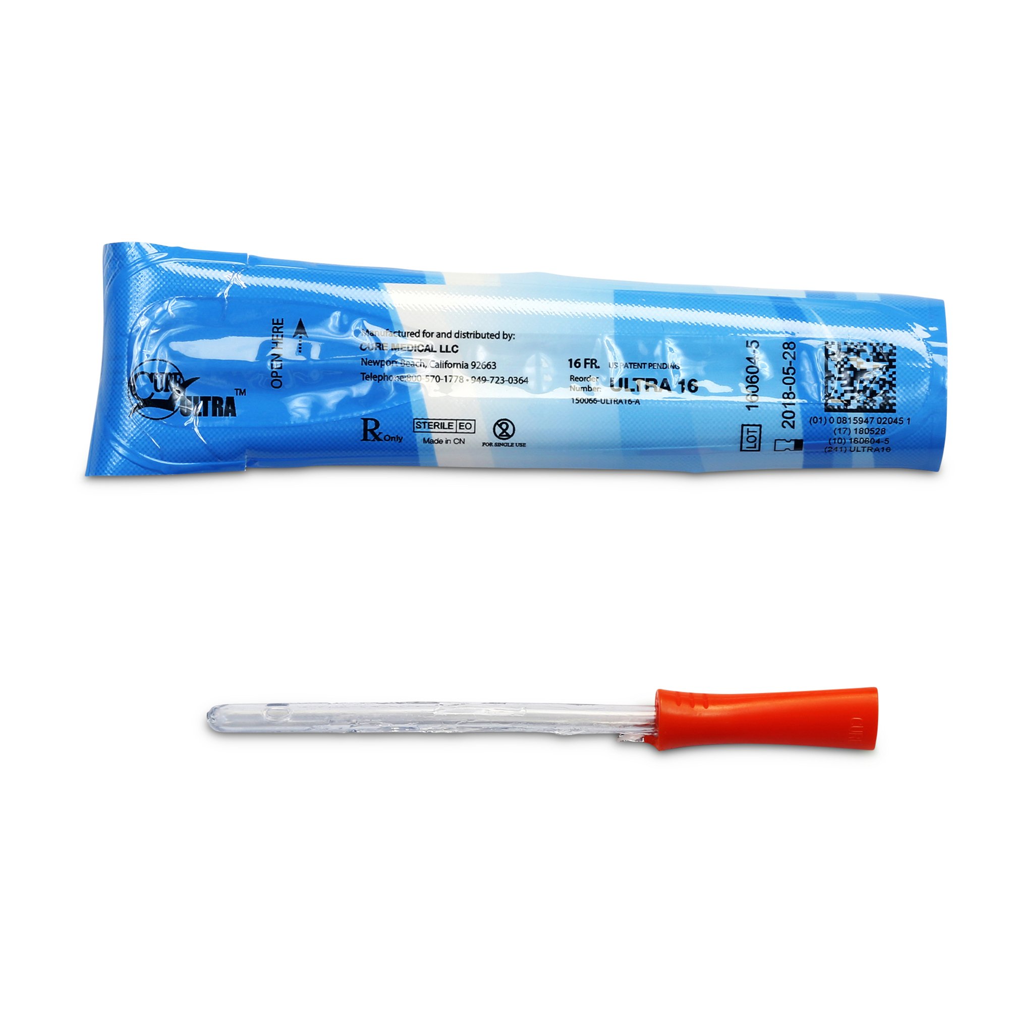 Cure Ultra Urethral Catheter, 16 Fr., Female, Straight MK 1020191