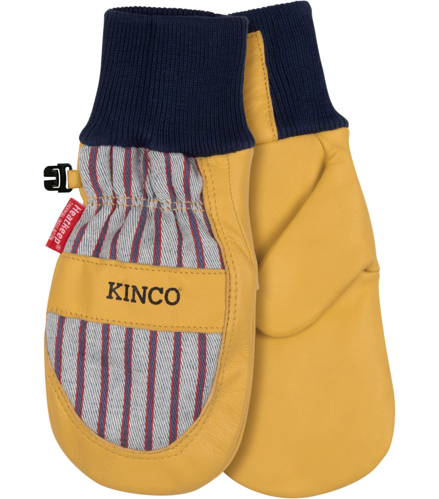 Kids' 1927KWT&trade; Lined Grain Leather Palm Mitt with Knit Wrist, Striped, large image number 0