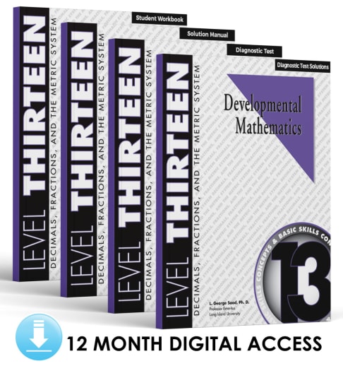 Developmental Math: Level 13 E-Book Set | Decimals, Fractions & the Metric System: Concepts and Skills (12 Month Access)