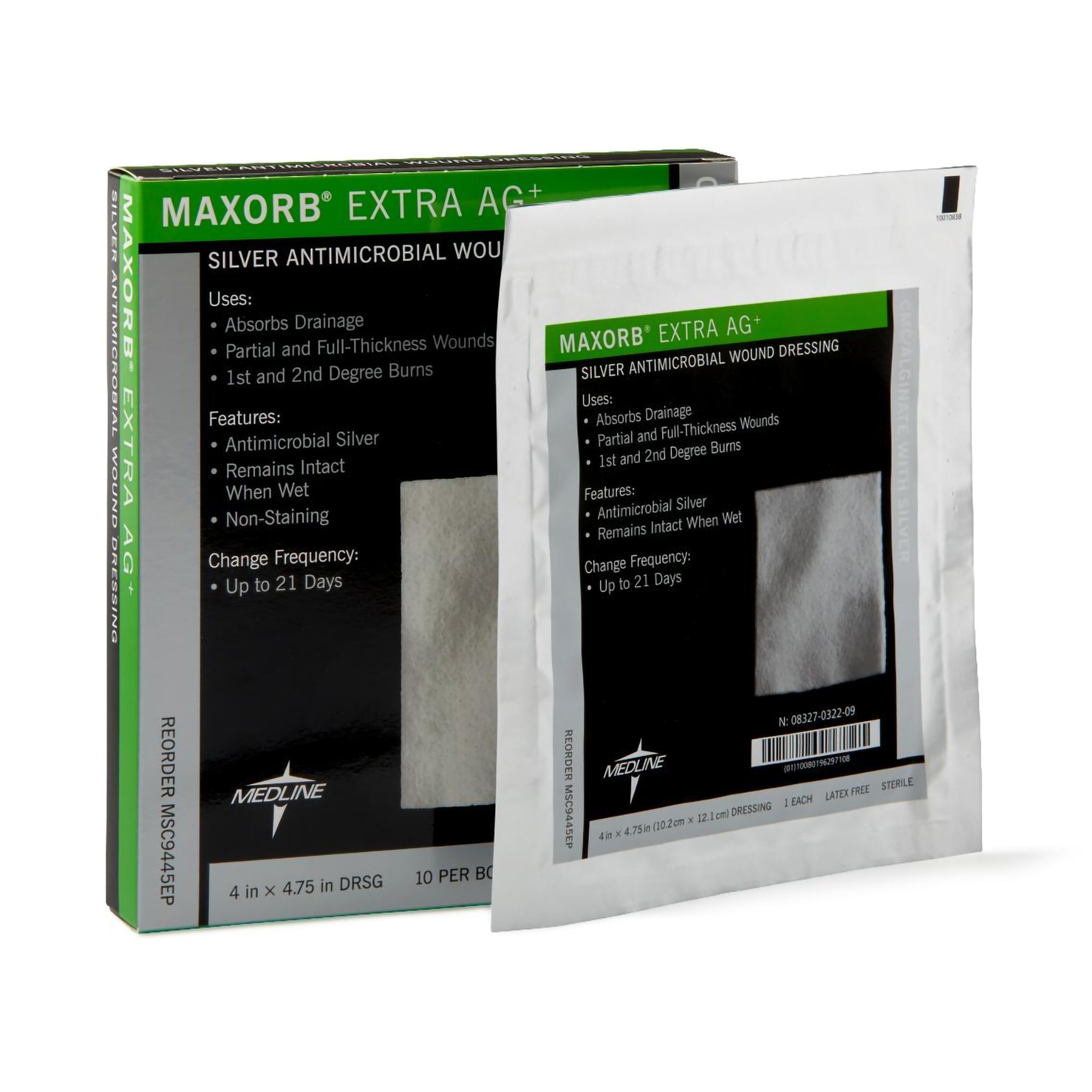 Maxorb Extra Ag+ Calcium Alginate Dressing with Silver, 4 x 4 Inch MK 824616