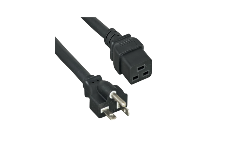AC Power Cord, L5-30P to C19, 12AWG, 6ft, Black