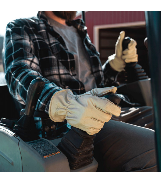 HydroFlector&trade; Water-Resistant Premium Grain Goatskin Driver, Cream, large