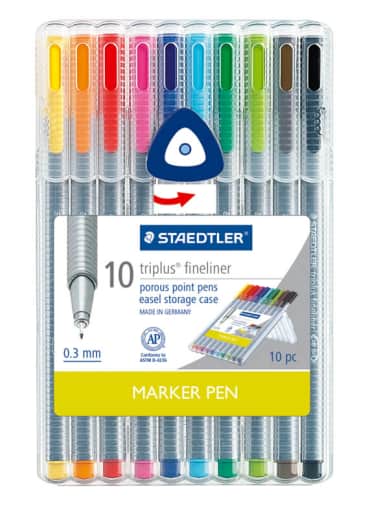 Staedtler Triplus Fineliner Marker Pens - 10 Colors