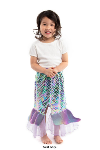 Little Adventures Purple Mermaid Splash Skirt, Size M (Ages 3-5)