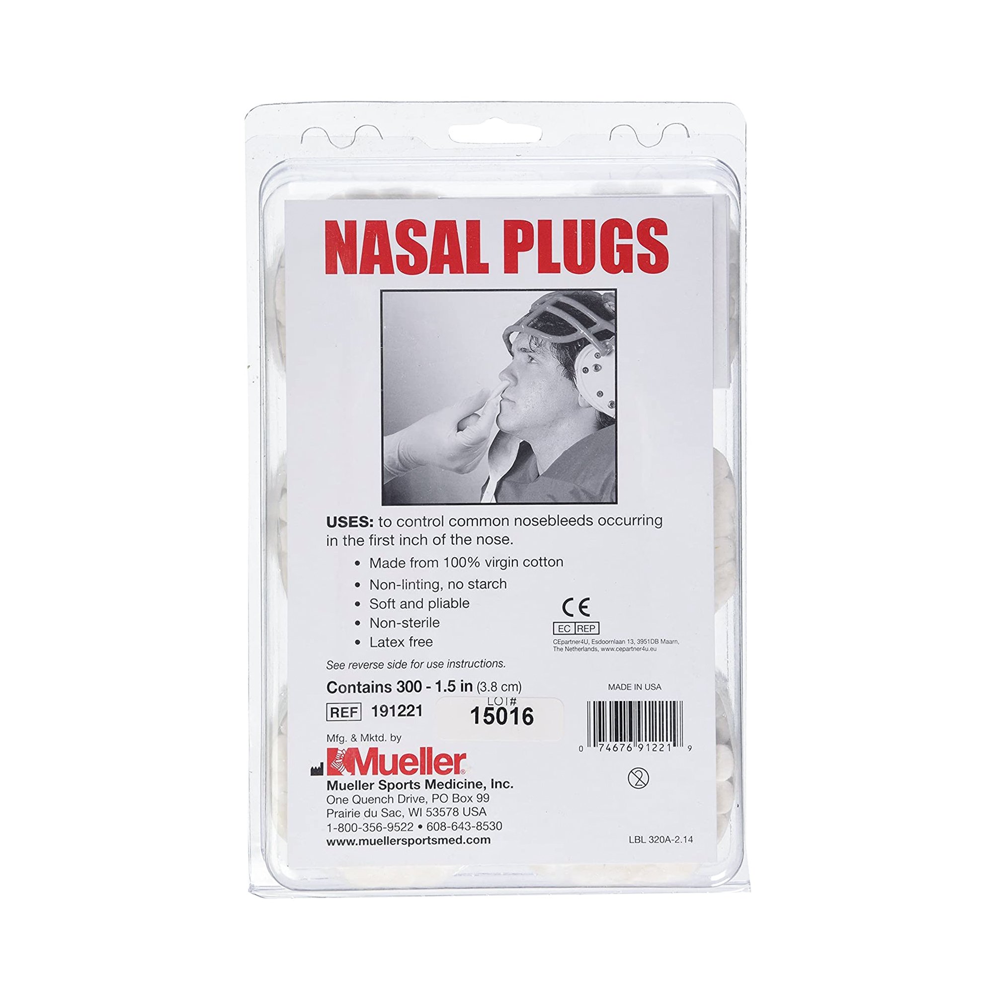 Mueller Sports Medicine Nasal Plug, 1.5 Inch MK 647594