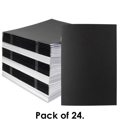 Black Blank Books (5 1/2" x 8 1/2") 36 pages - Pack of 24