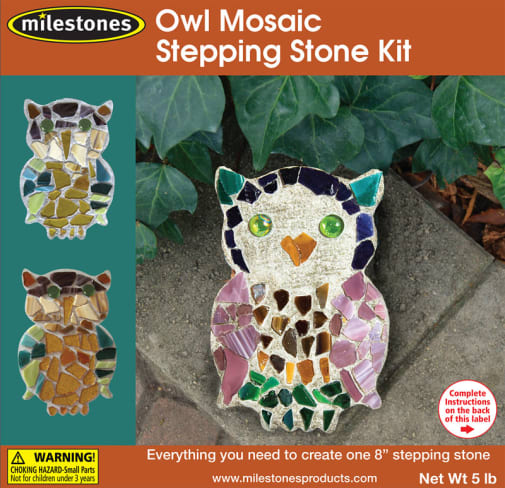 Milestones Owl Mosaic Stepping Stone Kit