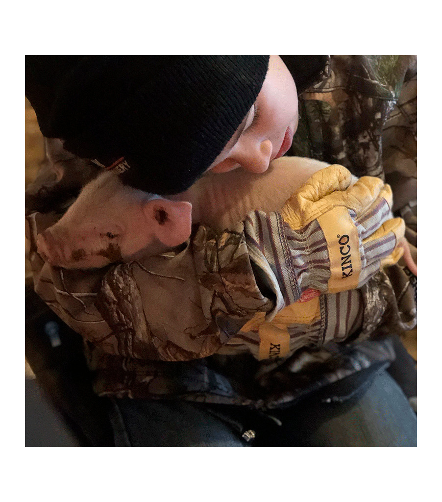 Kids' Grain Leather Palm with Safety Cuff, Striped, large image number 3