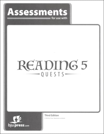 BJU Press Reading 5 Assessments 3rd Edition