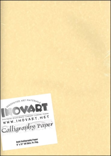 Calligraphy Paper - Antique Gold 9" x 12" (50 Sheets)