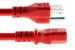 AC power cord, 5-15p to C13, 14 AWG, 4ft, Red