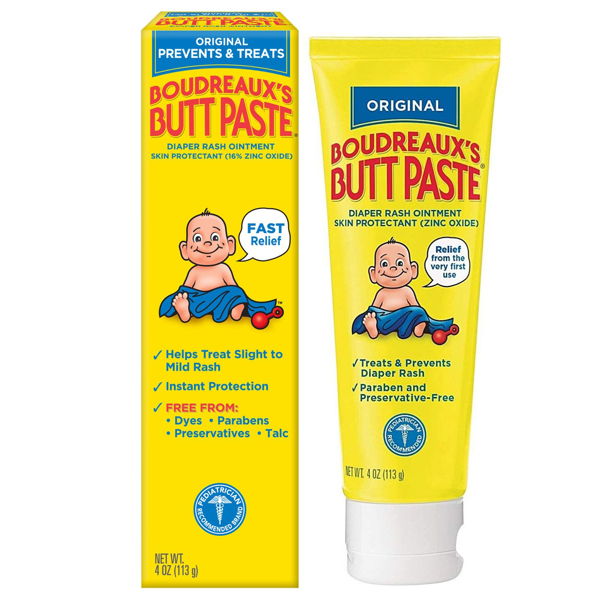 Boudreaux's Original Butt Paste Diaper Rash Treatment, 16% Zinc Oxide, 4 oz Tube MK 637430