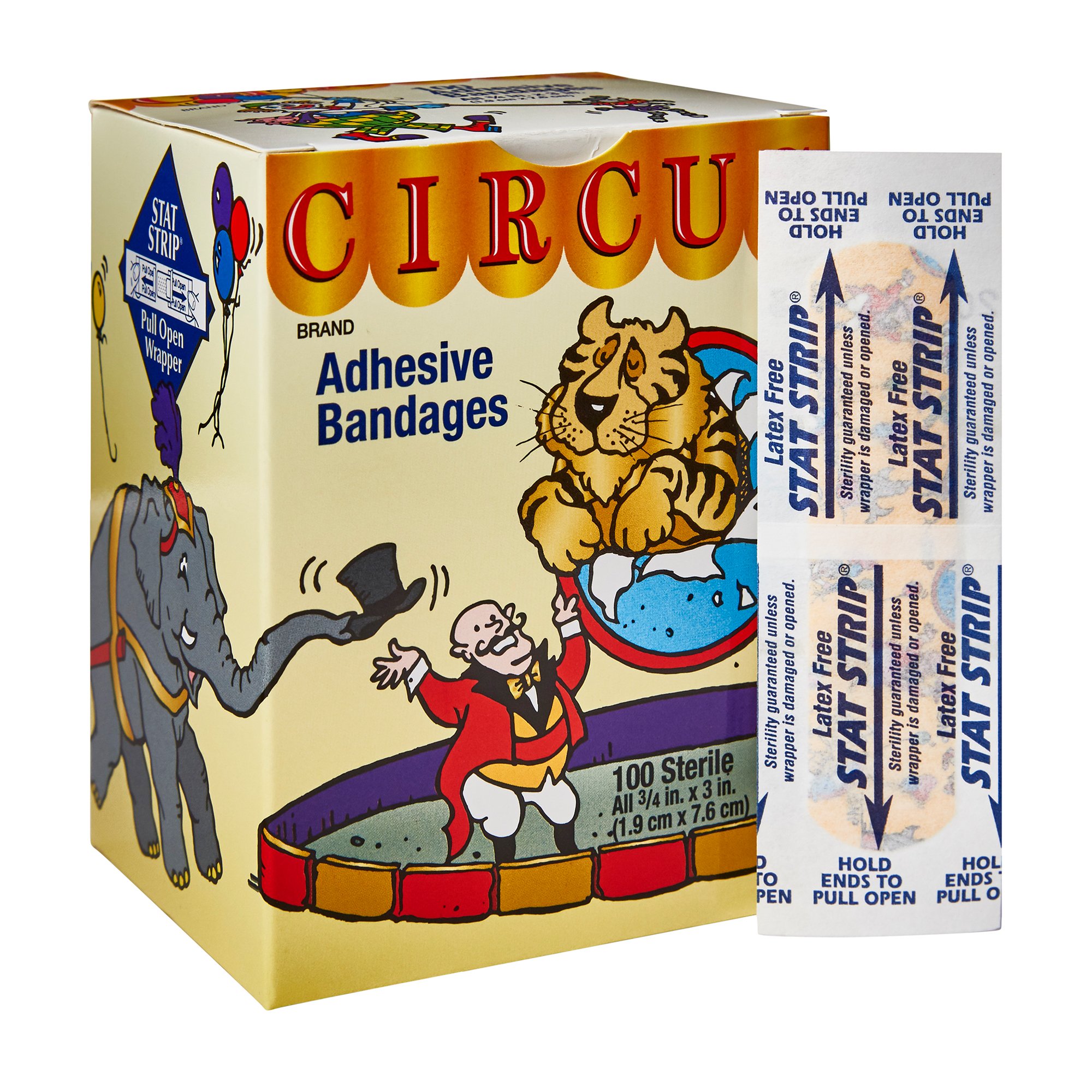 American White Cross Stat Strip Circus Kid Design Adhesive Strip,  x 3 Inch MK 296235