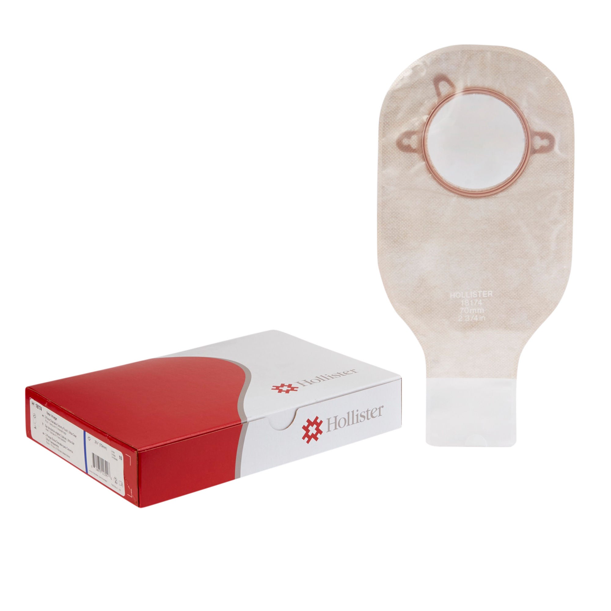 New Image 2-Piece Ultra-Clear Ostomy Pouch, Pre-cut to Fit 70 mm Stomas, Blue MK 532932