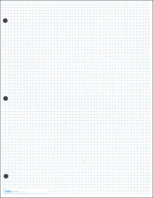Graph paper, classic 1/6 blue squares (100 sheet pack)