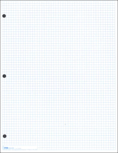 Graph Paper, Classic 1/6" Blue Squares (100 sheet pack)