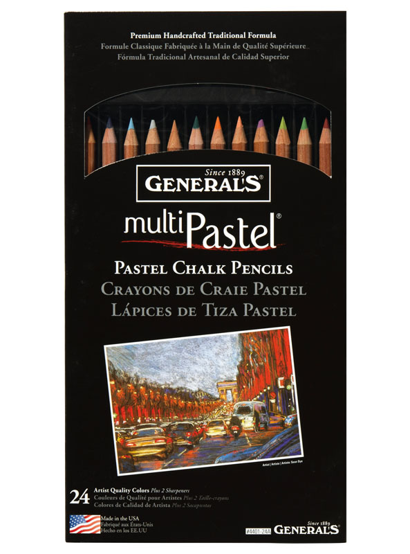 General Pencil Multi Pastel Pencils, 24/Pkg