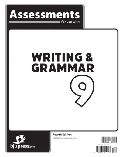 BJU Press Writing & Grammar 9 Assessments 4th Edition