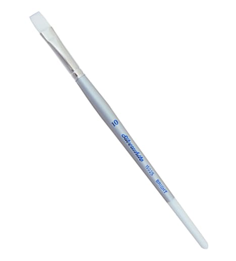 Silverwhite Synthetic Short handle Bright 10 Paint Brush