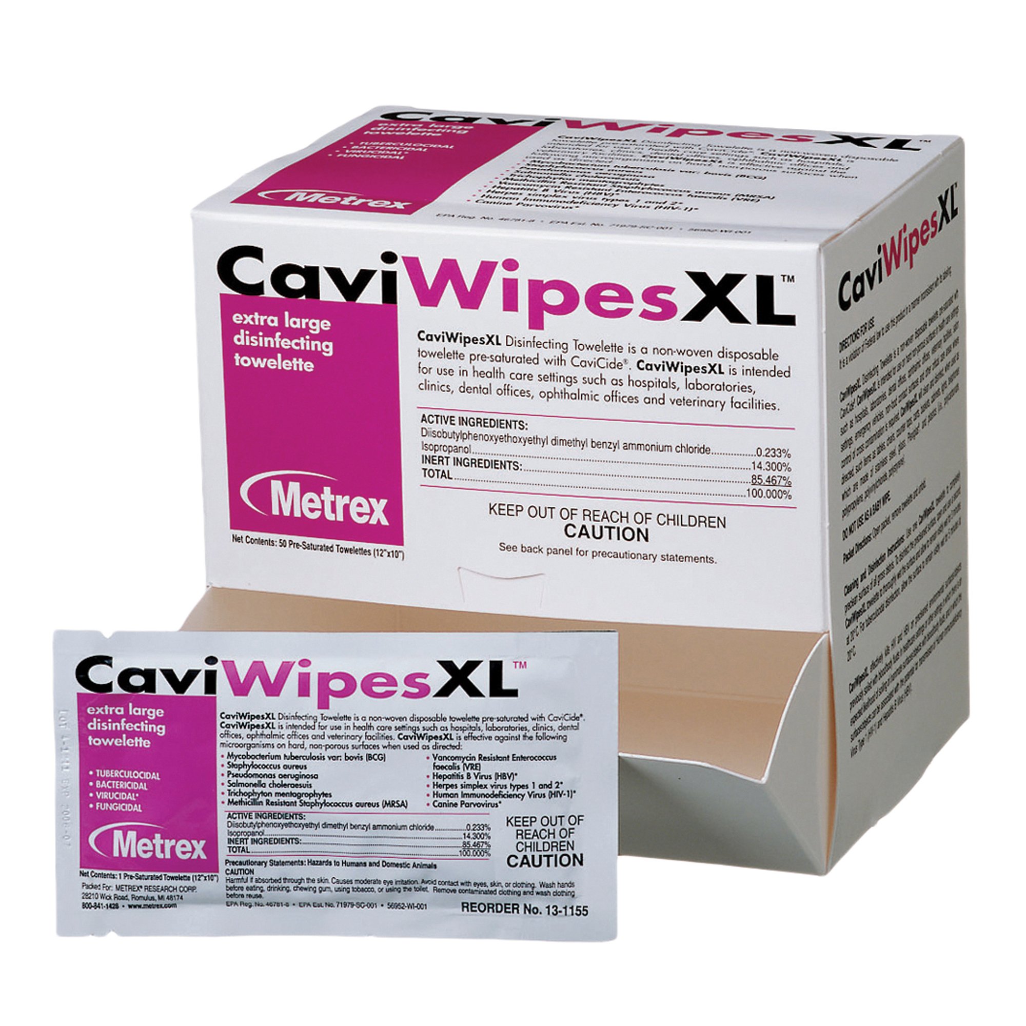 Metrex CaviWipes Surface Disinfectant Alcohol-Based Wipes, 10 x 12 Inch MK 496463