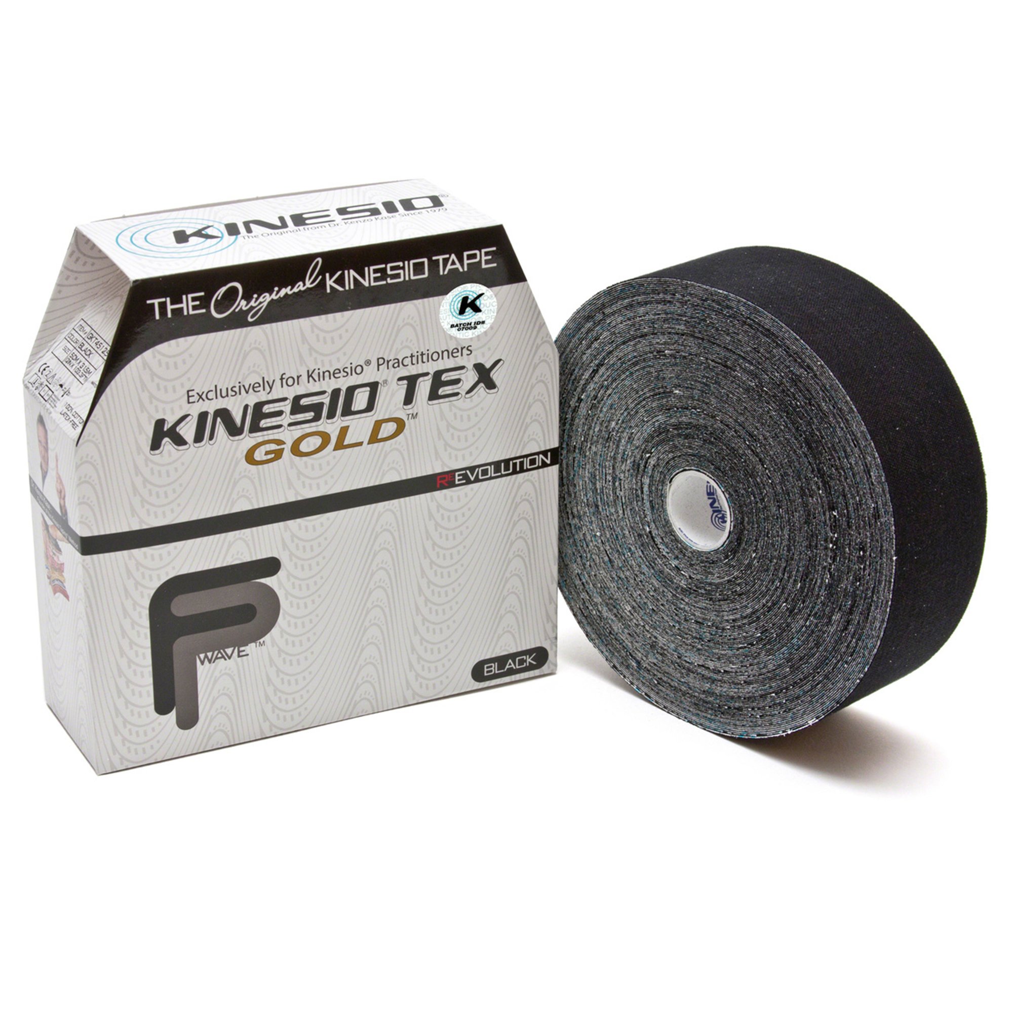 Kinesio Tex Gold Cotton Kinesiology Tape, 2 Inch x 34 Yard, Black MK 886004