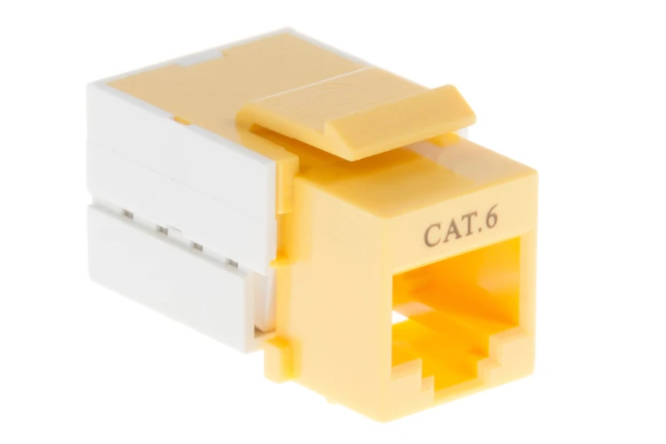 Cat6 RJ45 110 Type Keystone Jack, Yellow