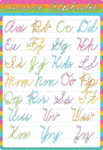 Traditional Cursive Smart Poly Wipe-Off Chart