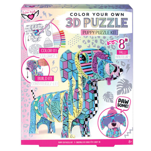 Color Your Own 3D Puzzle Puppy Puzzle Kit