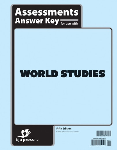 BJU Press World Studies Assessments Answer Key 5th Edition