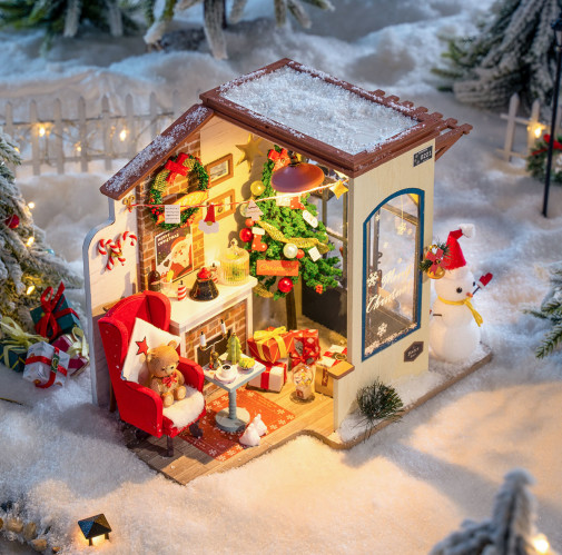 Snow House with Music Movement (DIY Miniature House)