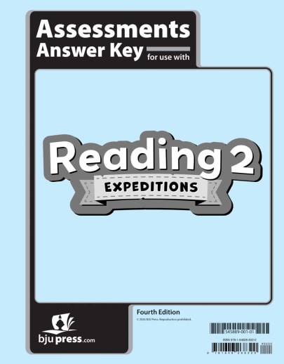 BJU Press Reading 2 Assessments Answer Key 4th Edition