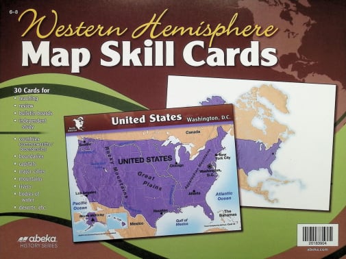 Abeka Western Hemisphere Map Skill Cards