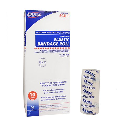 Dukal Clip Detached Closure Elastic Bandage, 4 Inch x 4-1/2 Yard MK 709669