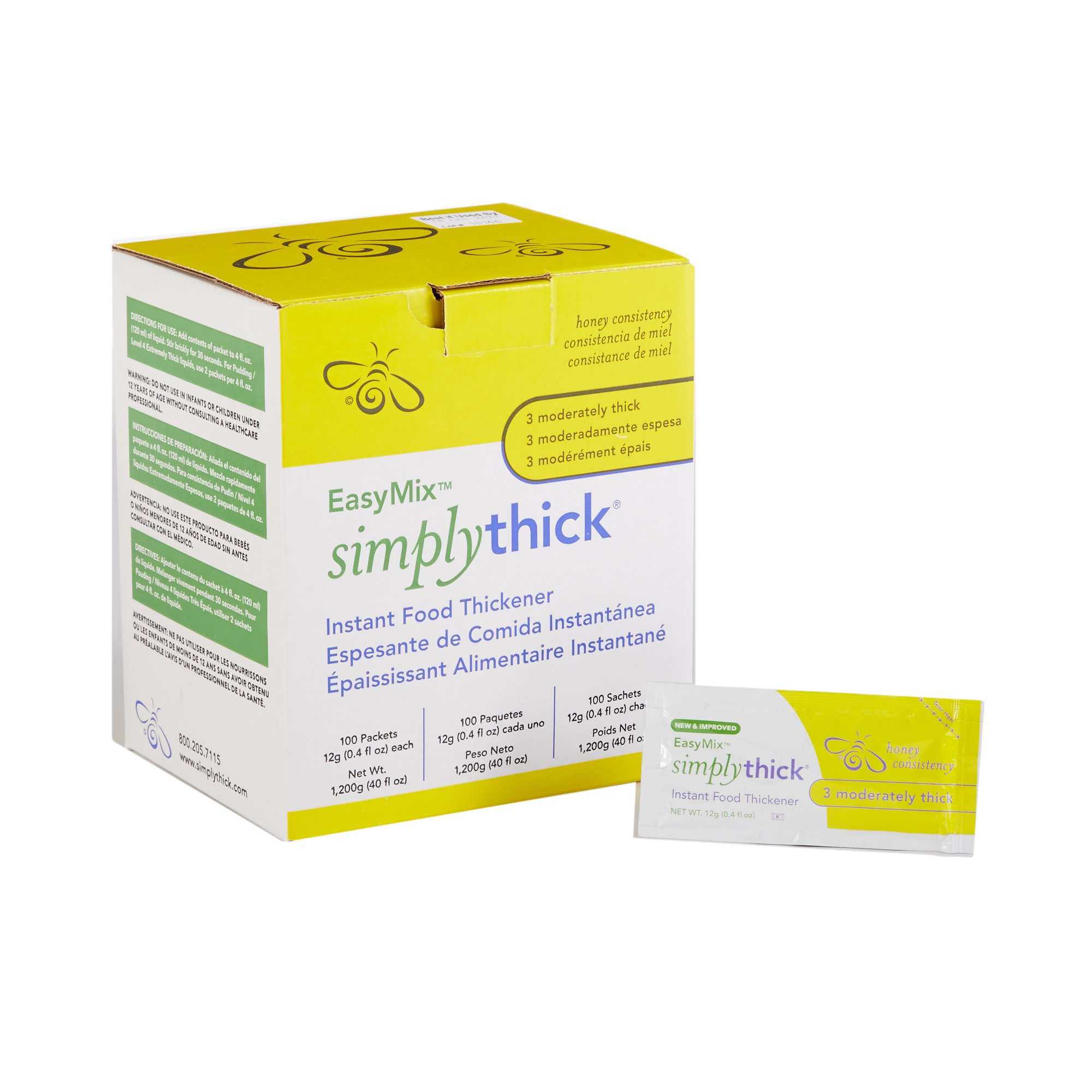 EasyMix SimplyThick Food Thickener, Honey Consistency, 12-gram Packet MK 1087566