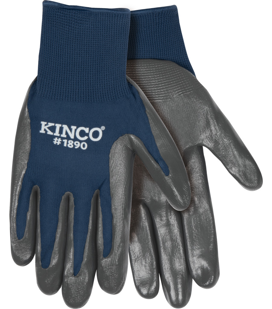 Navy Blue Polyester Knit Shell & Nitrile Palm, Blue, large image number 0
