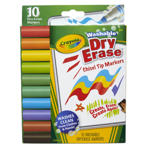 Crayola Washable Dry Erase Chisel Tip Markers 10 count