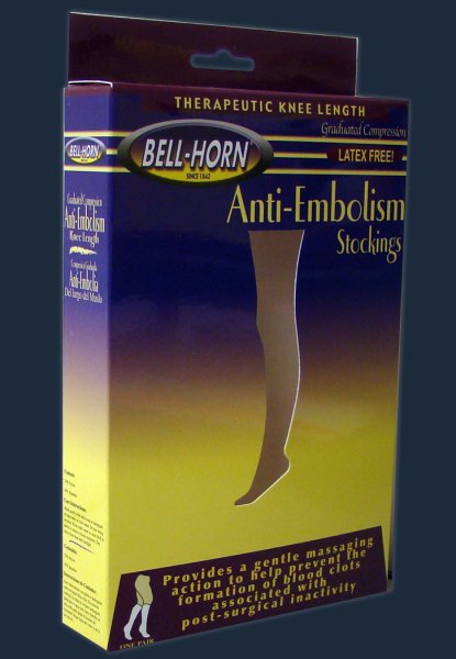 Bell-Horn Knee Length Anti-Embolism Stockings, 2X-Large/Reg, Black MK 711326