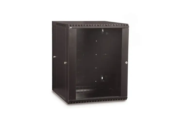 LINIER 15U 19in Swing-Out Wall Mount Cabinet with Glass Door
