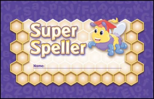 Super Speller Incentive Punch Card
